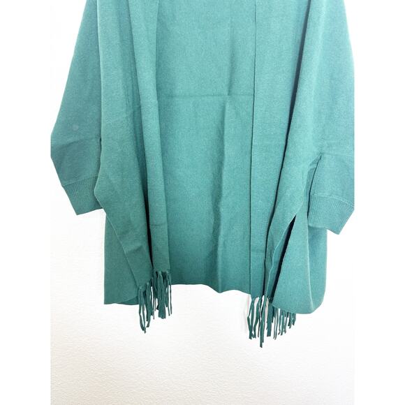 Sandro Celeste Fringed Open-front Cardigan One Size Green Oversized Quiet Luxury - Picture 7 of 12